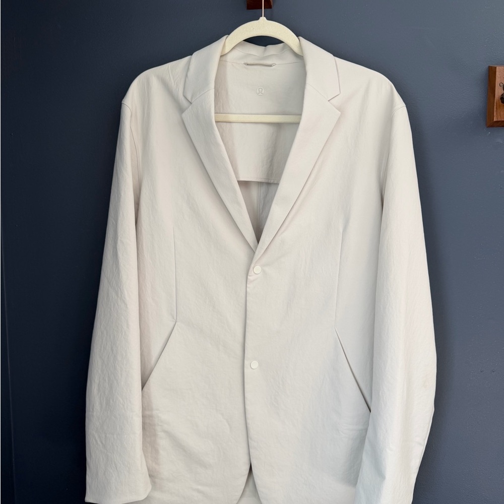 Men's White Blazer - Lululemon New Venture Blazer - Large - Bone